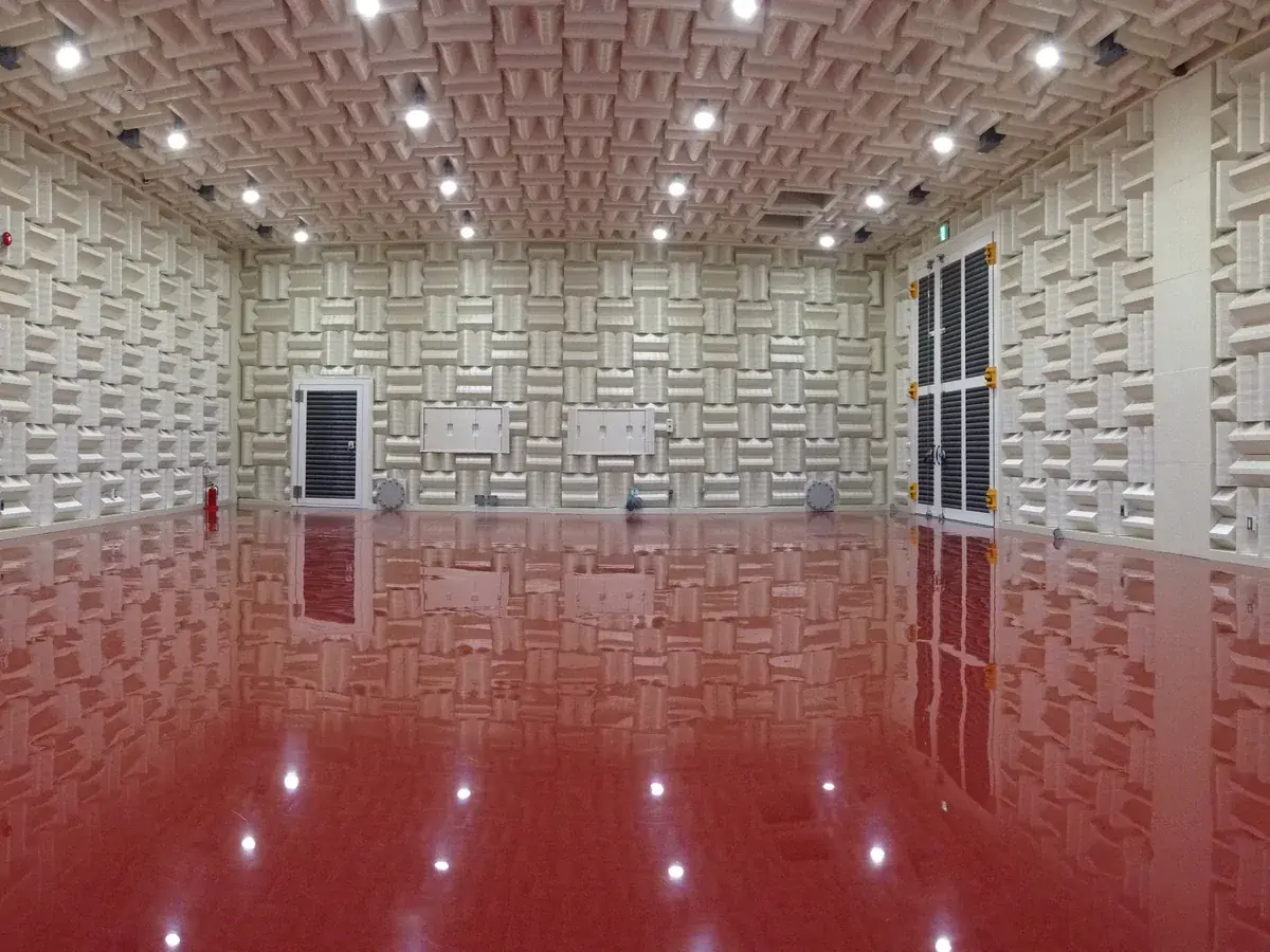 full view of a semi anechoic chamebr with two doors full view of a semi anechoic chamebr with two doors